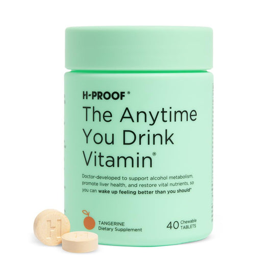 H-PROOF frente del envase mostrando sabor mandarina y conveniencia