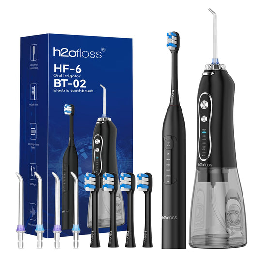 H2ofloss frontal del paquete mostrando el kit completo y limpieza eficiente