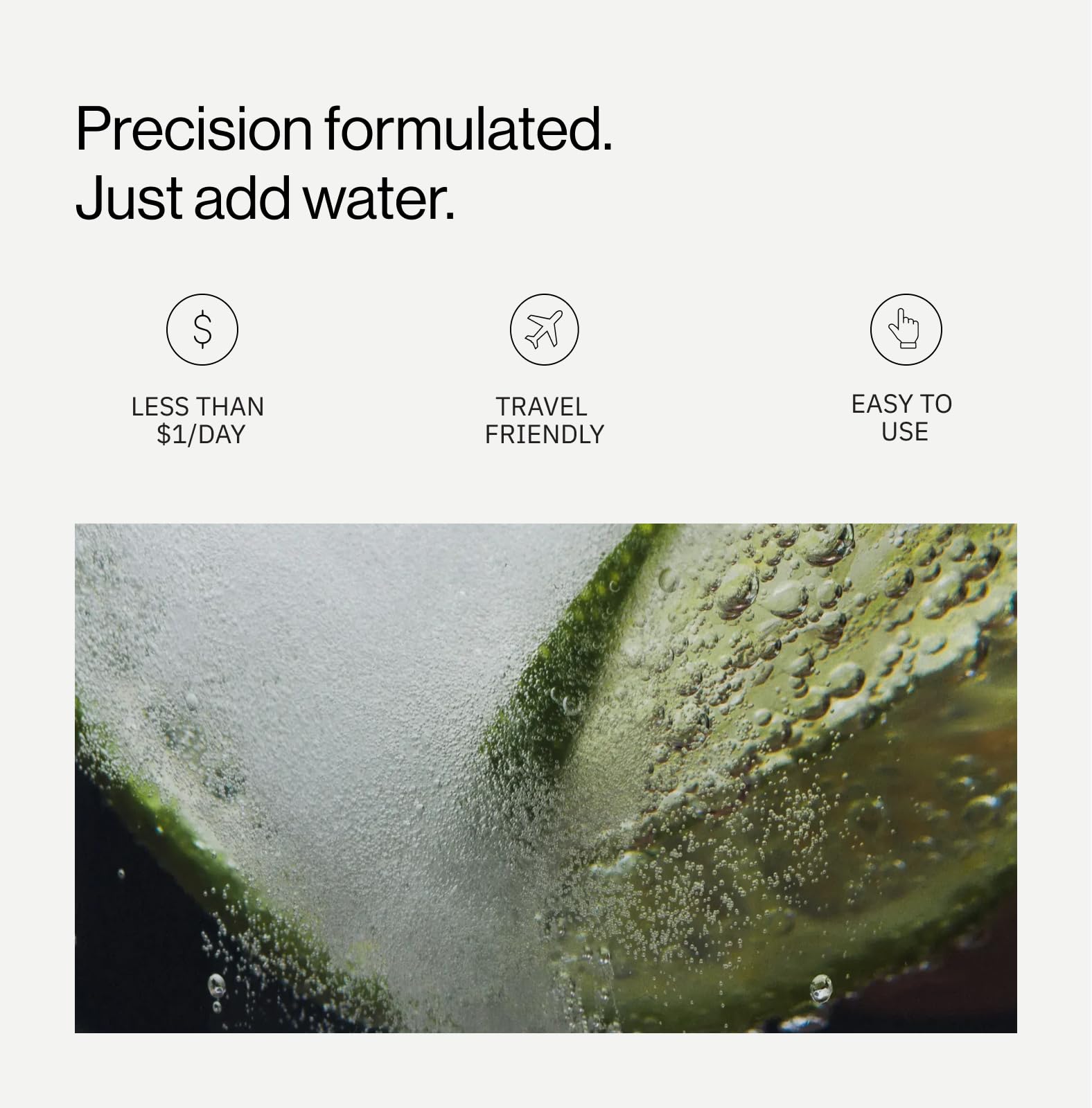 H2Tab etiqueta con lista de ingredientes y certificaciones visibles calidad
