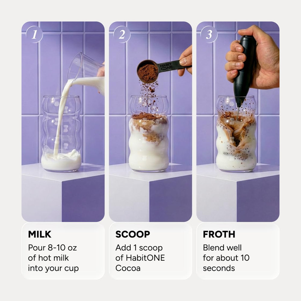 HABIT ONE etiqueta con lista de ingredientes y beneficios claros