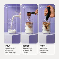 HABIT ONE etiqueta con lista de ingredientes y beneficios claros