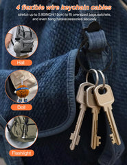 HAEZU clip instalado en cremallera de mochila para mayor tranquilidad