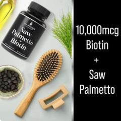 Hair Thickness Maximizer botella con etiqueta clara y lista de ingredientes