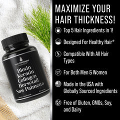 Hair Thickness Maximizer cápsulas en primer plano destacando textura y pureza