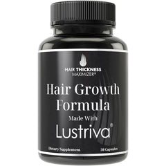Hair Thickness Maximizer Lustriva vista frontal del empaque mostrando confianza