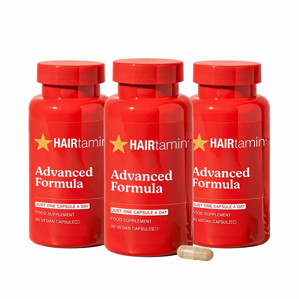 HAIRtamin frasco frontal mostrando presentación y beneficio fuerza capilar
