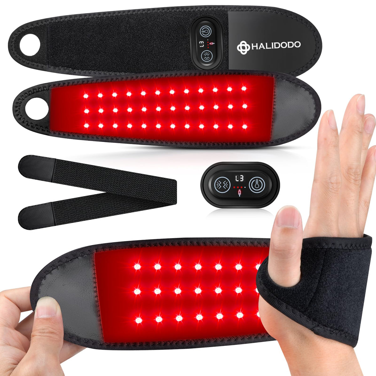 HALIDODO envoltura frontal mostrando diseño ergonómico y ajuste cómodo
