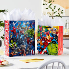 Hallmark detalle de impresión Avengers muestra colores vívidos y calidad