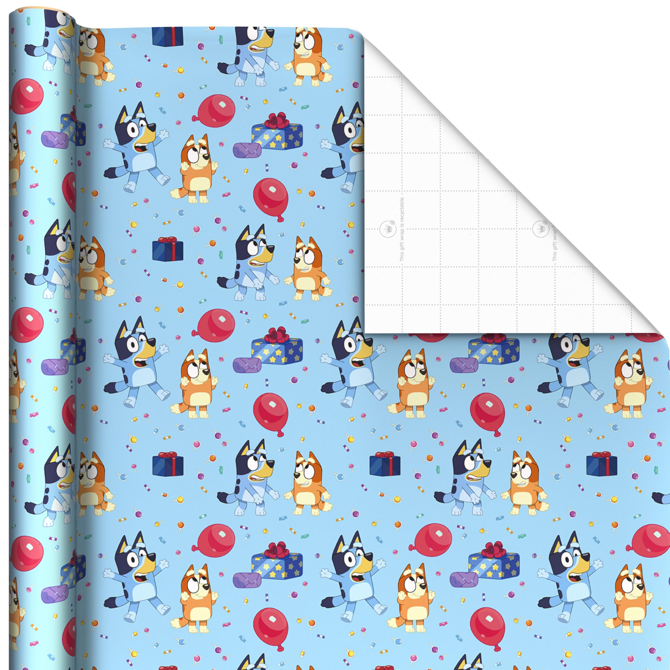 Hallmark Bluey diseño celeste con Bluey y Bingo atractivo infantil