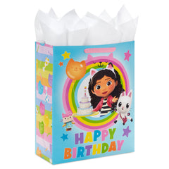 Hallmark bolsa frontal Gabby's Dollhouse mostrando personajes y diseño festivo beneficiosa para presentación