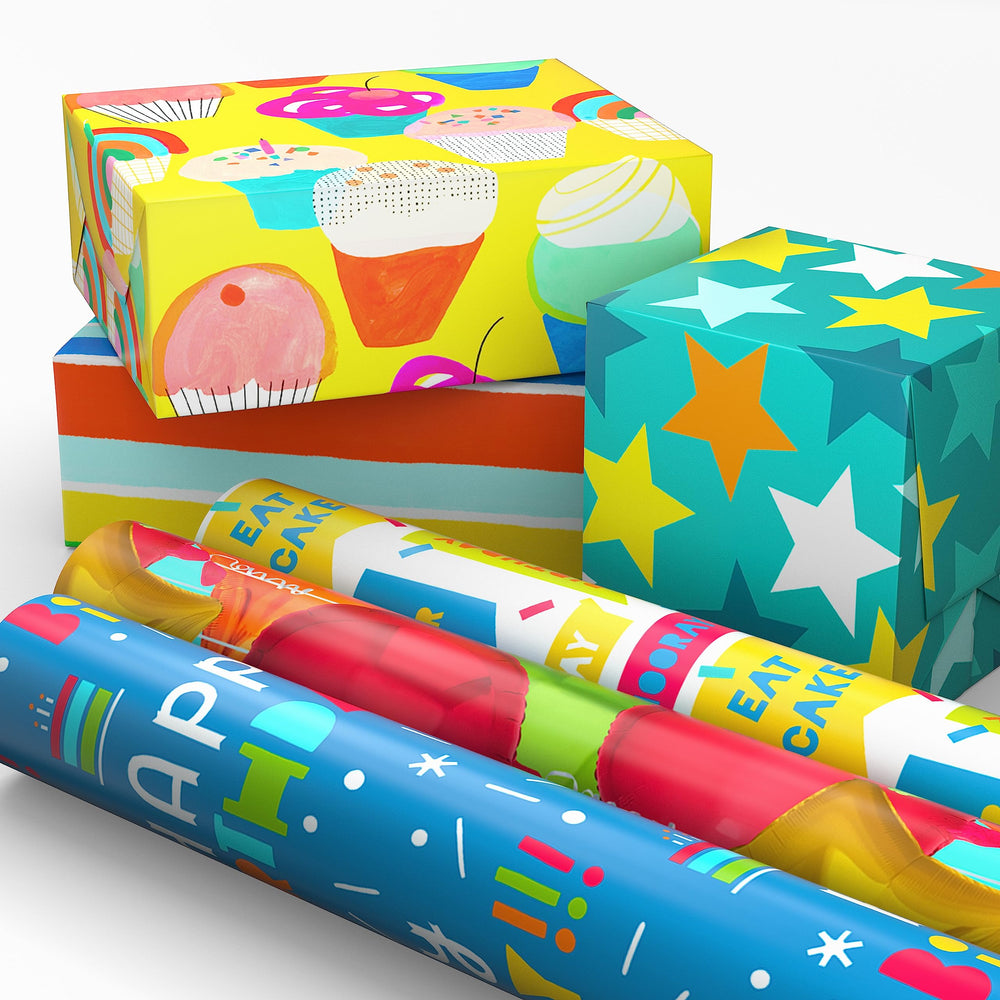 Hallmark comparación de tamaño de rollo para planificar cantidad necesaria