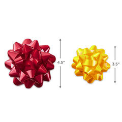 Hallmark moños colocados en regalo navideño para impacto visual
