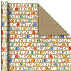 Hallmark diseño de puntos multicolor sobre kraft, aporta alegría a regalos