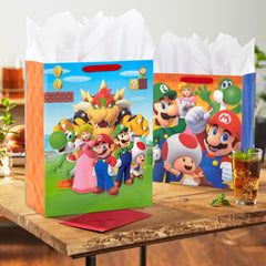 Hallmark primer plano de personajes Super Mario con impresión detallada beneficiosa