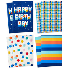 Hallmark tapas con cuadros y Happy Birthday, variedad festiva