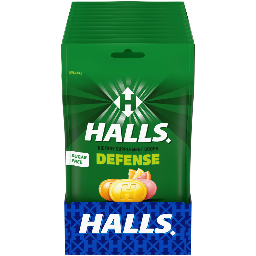 HALLS Defense caja frontal mostrando 12 bolsas, útil para almacenamiento