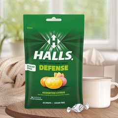 HALLS Defense pastillas envueltas individualmente, higiene y conveniencia