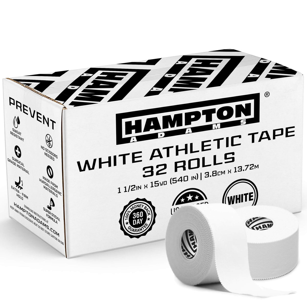 Hampton Adams paquete frontal mostrando 32 rollos y ahorro por volumen