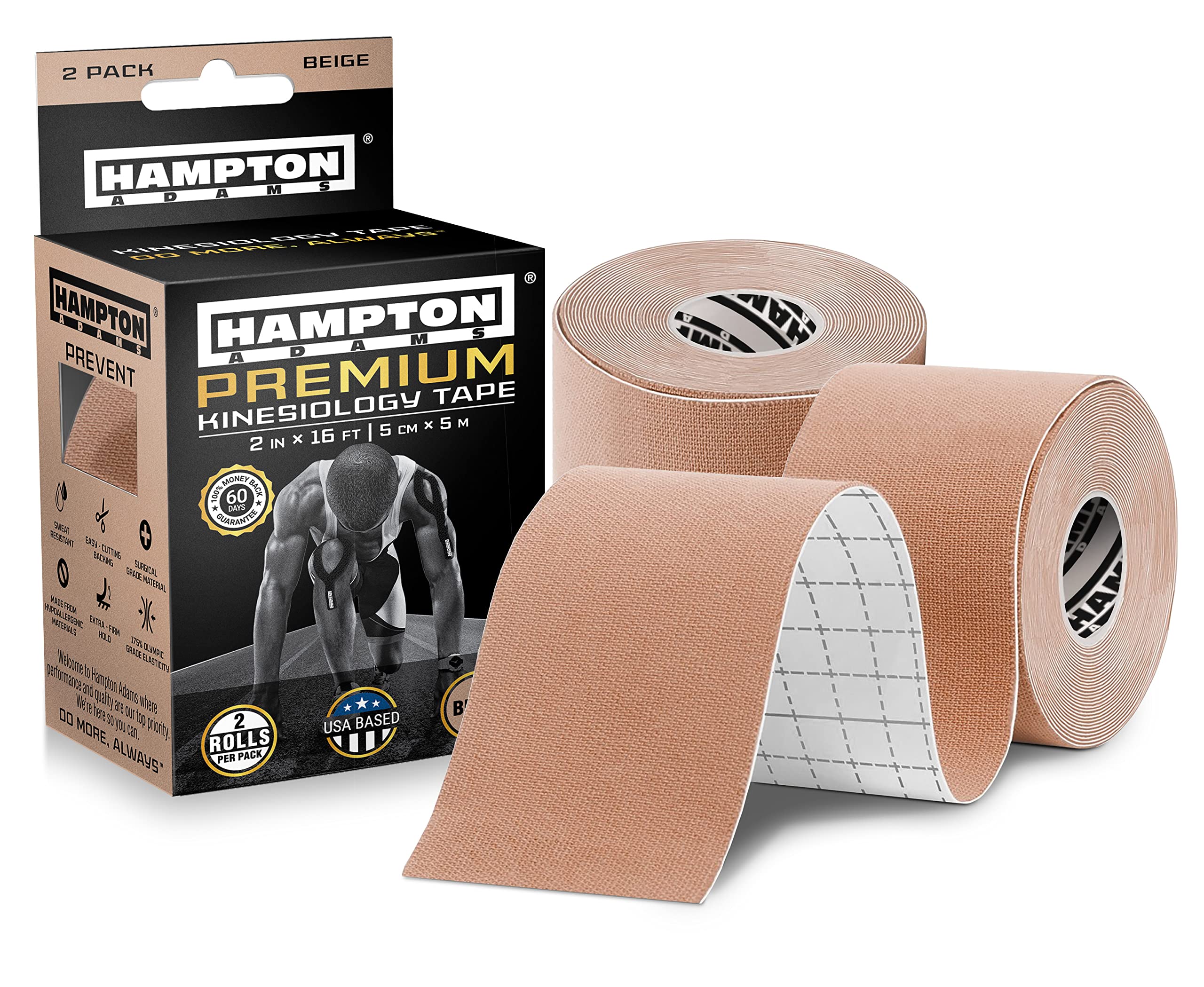 Hampton Adams empaque frontal mostrando el rollo y beneficio de disponibilidad