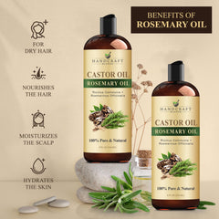 Handcraft Blends botella en baño junto a toallas para rutina de cuidado