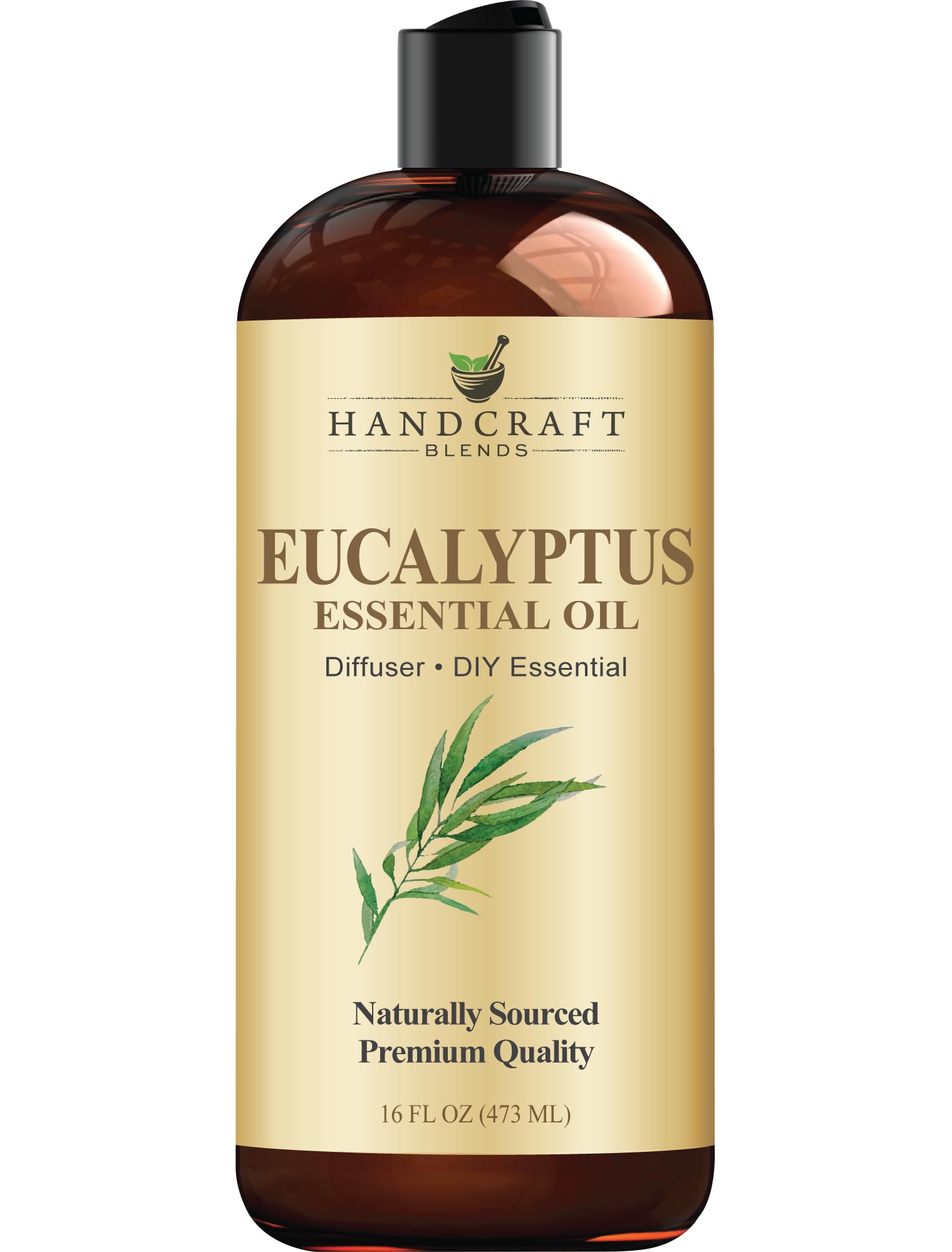 Botella Handcraft Blends eucalipto vista frontal con etiqueta clara y volumen grande beneficio ahorro
