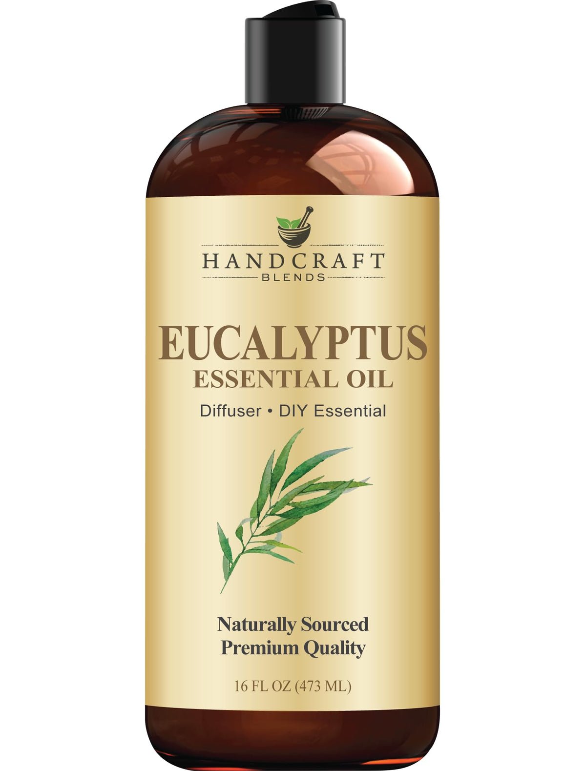 Botella Handcraft Blends eucalipto vista frontal con etiqueta clara y volumen grande beneficio ahorro