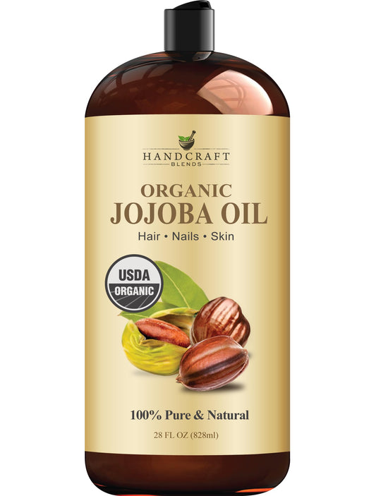 Handcraft Blends frente del envase de aceite de jojoba, presentación grande y profesional