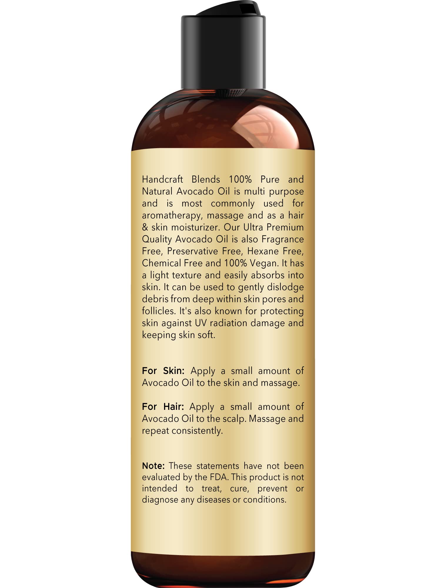 Handcraft Blends textura del aceite de aguacate resaltando pureza y brillo