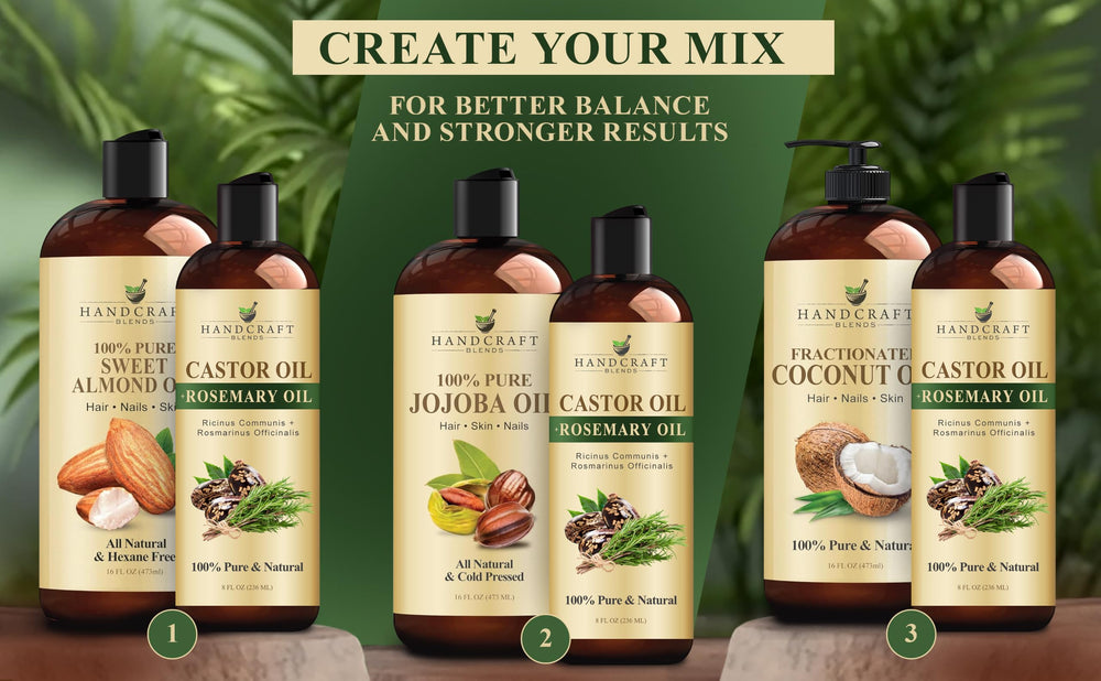 Handcraft Blends gota de aceite de ricino con romero mostrando textura nutritiva