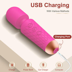 Handheld Massager en mano en uso, masaje localizado para alivio rápido