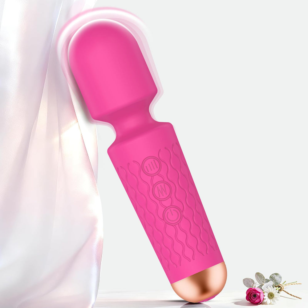 Handheld Massager vista frontal rosa, diseño ergonómico y comodidad portátil