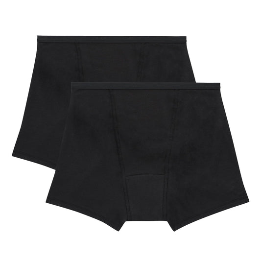 Hanes frontal del paquete mostrando el 2‑pack y beneficio de protección