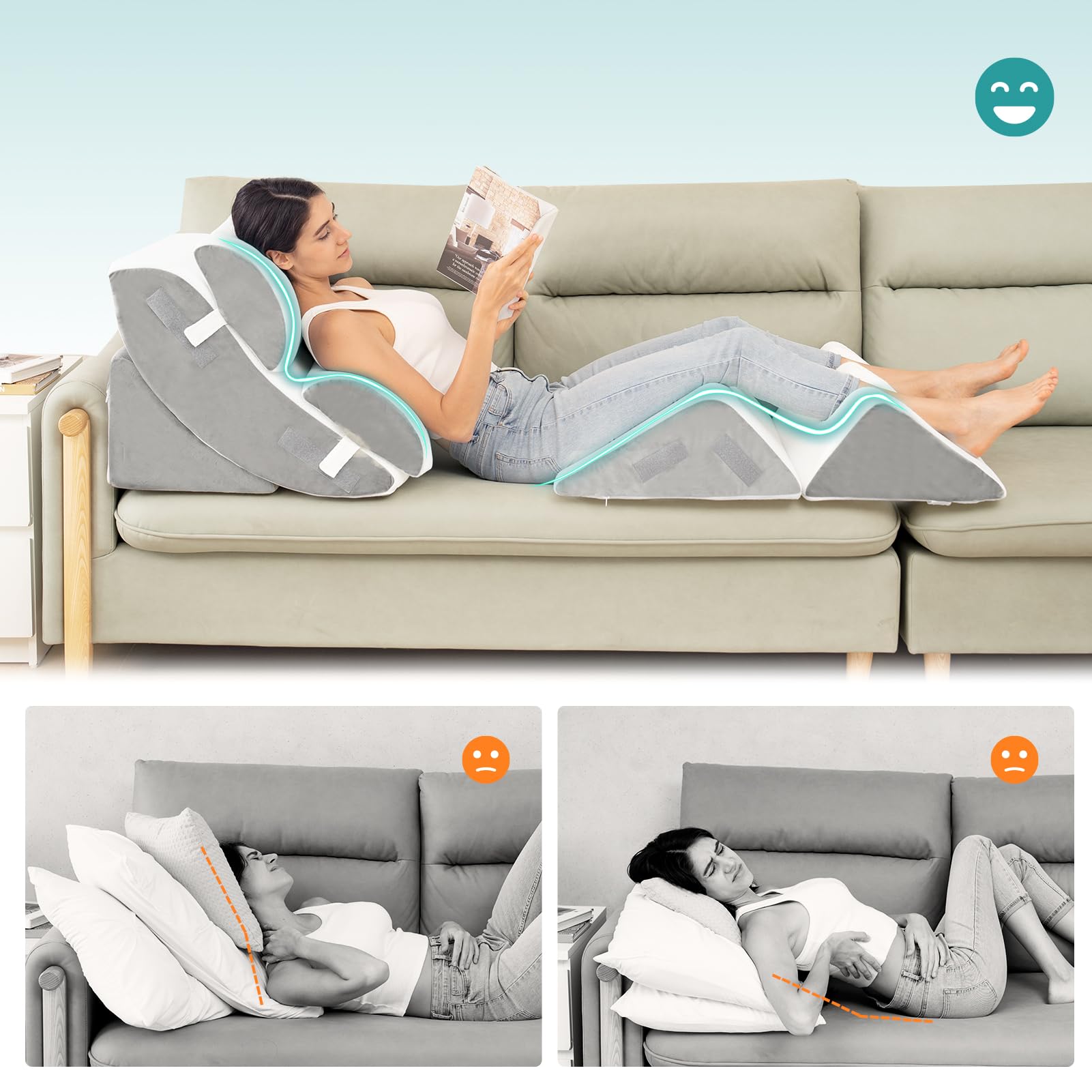 Hansleep cuña de pierna usada como bandeja para libro o tablet