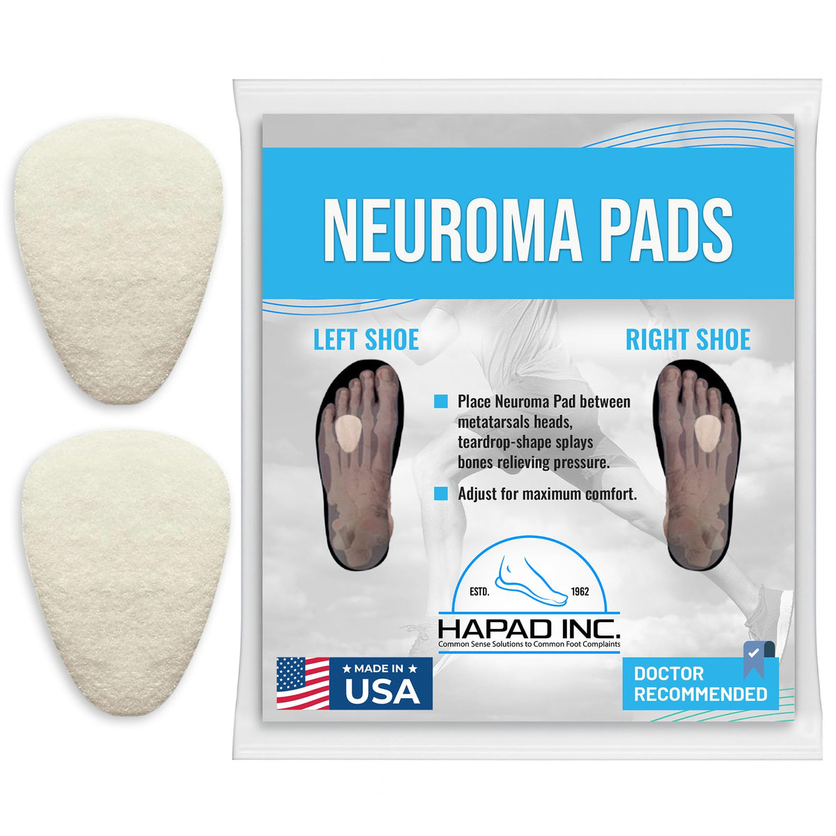 HAPAD empaque frontal mostrando el par y beneficios de soporte