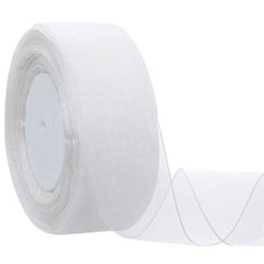 Hapeper rollo frontal de cinta organza blanca con acabado elegante