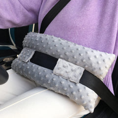 HapiPoppy vista frontal del cojín minky gris, protección cómoda inmediata
