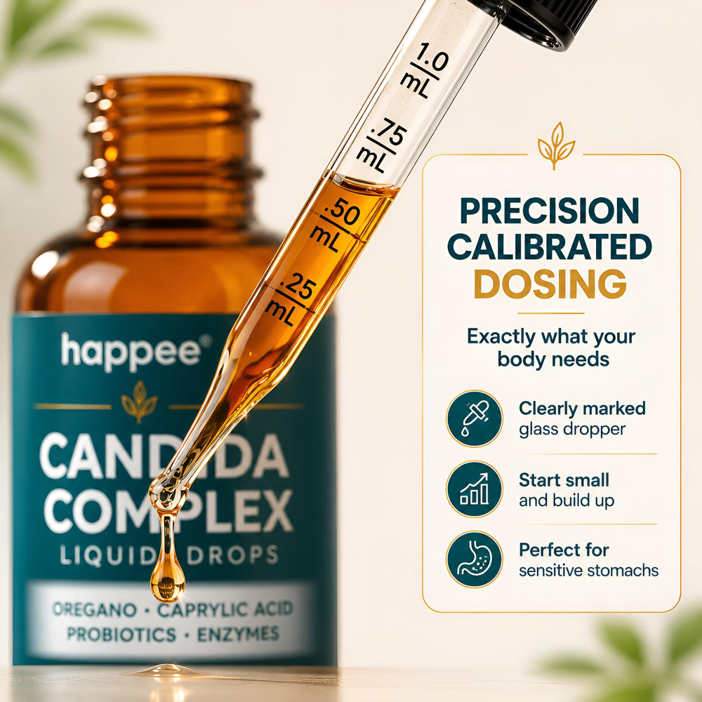 Happee comparación tamaño con mano para ver la botella real