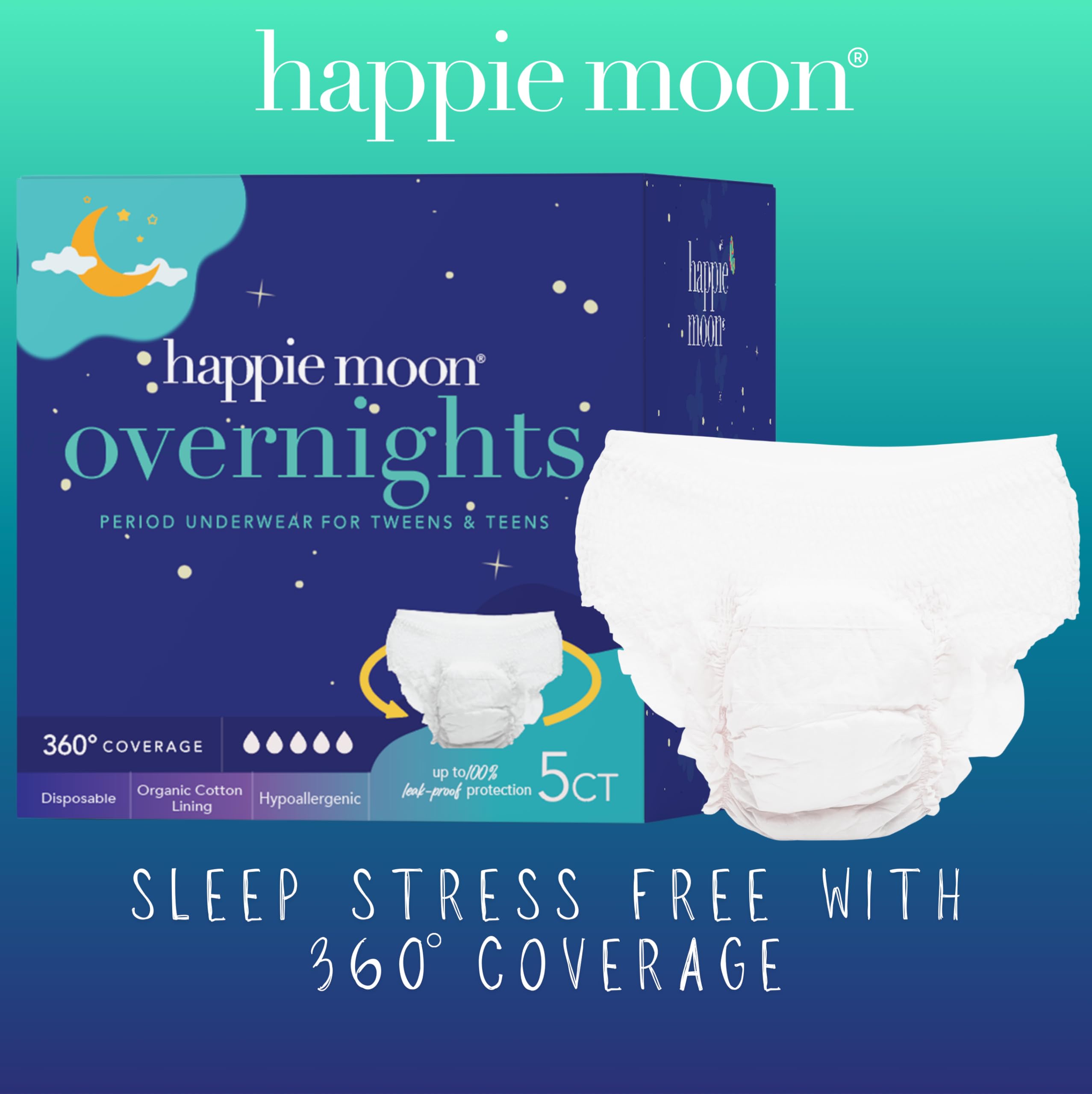 Happie Moon unidad envuelta individualmente para discreción y fácil transporte