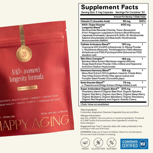 Happy Aging cápsulas en mano que facilitan dosificación y uso diario