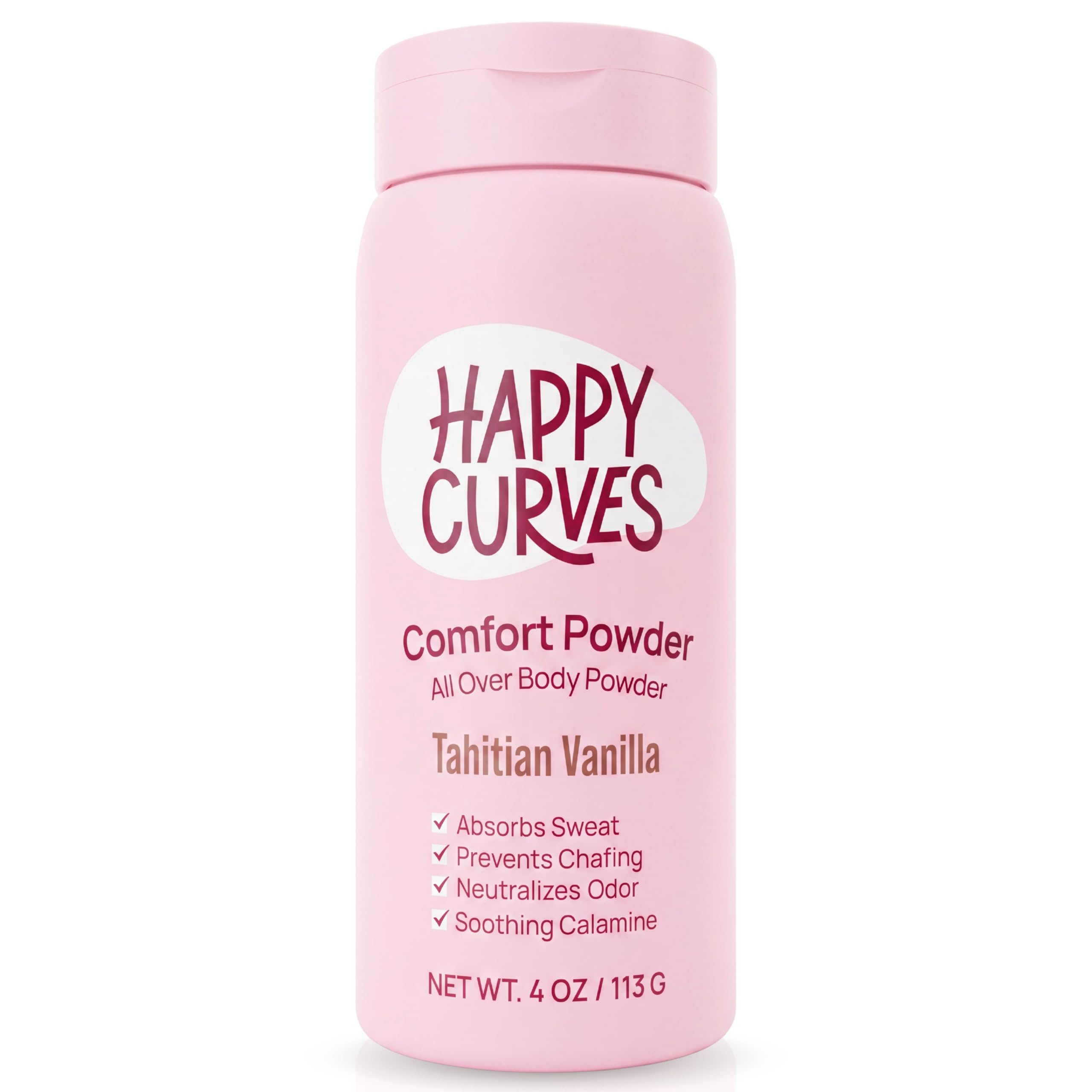 happy curves envase frontal mostrando diseño y tamaño para confianza