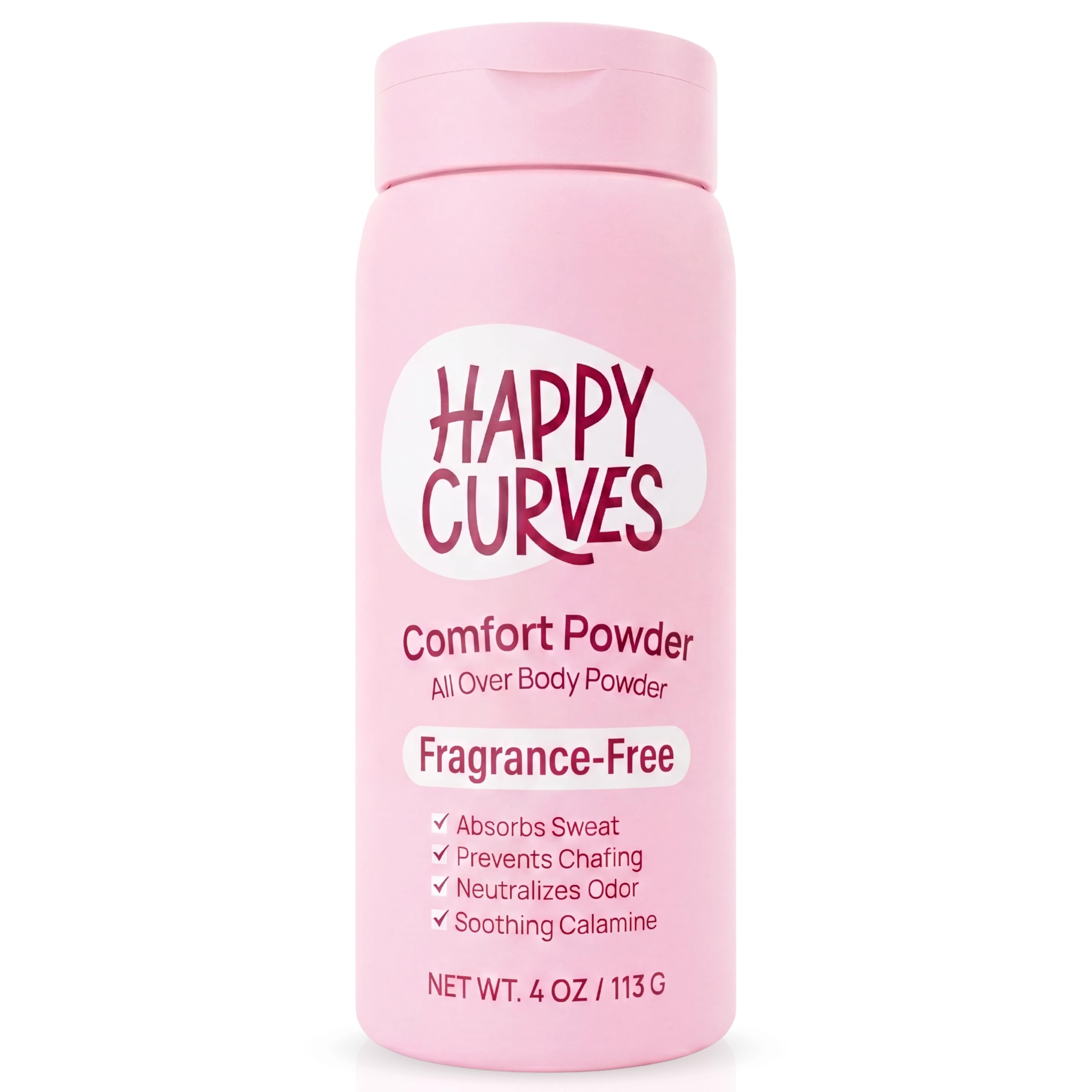 HAPPY CURVES envase frontal mostrando diseño y tamaño práctico