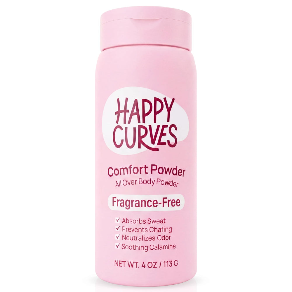 HAPPY CURVES envase frontal mostrando diseño y tamaño práctico