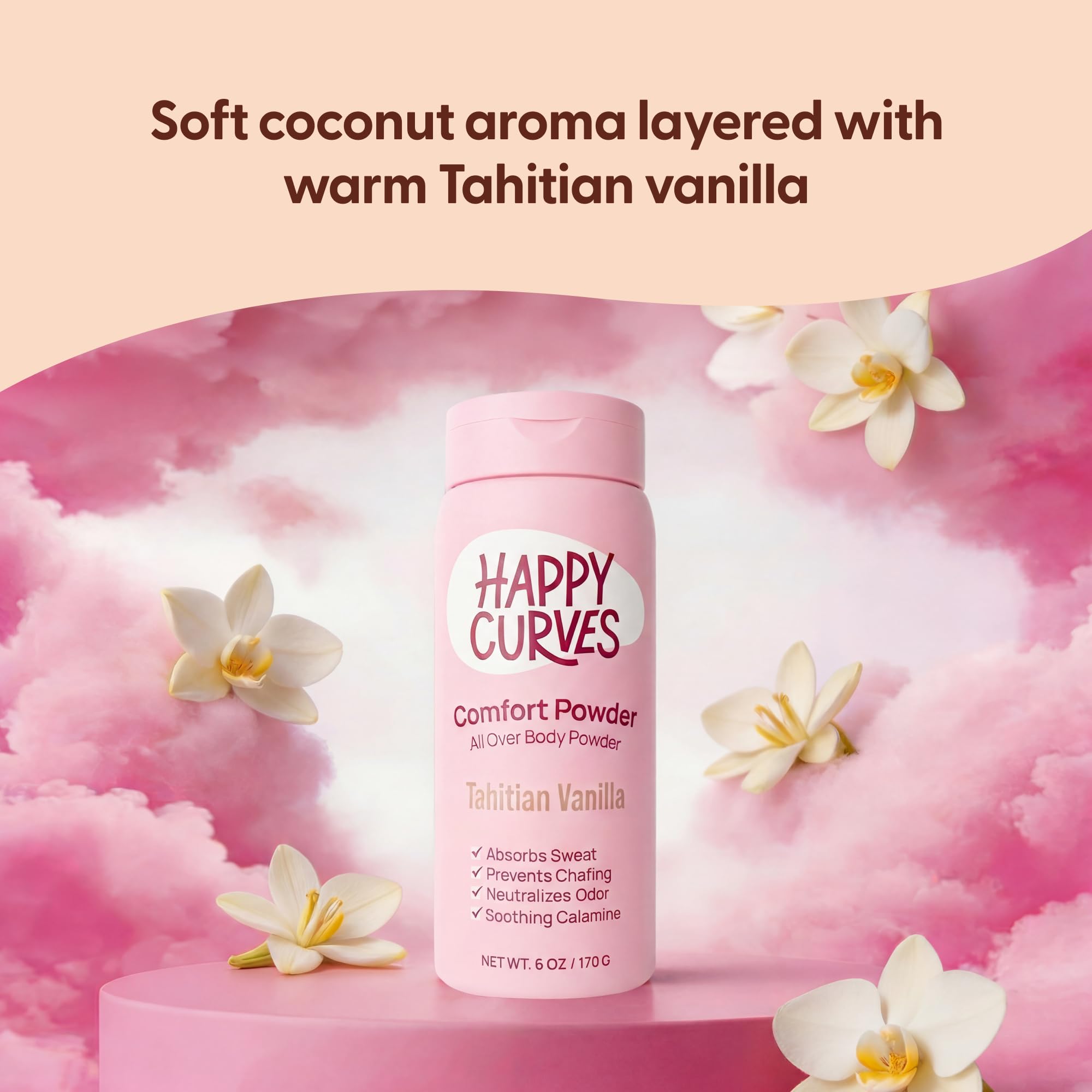 Comparación de tamaño HAPPY CURVES en mano muestra formato práctico