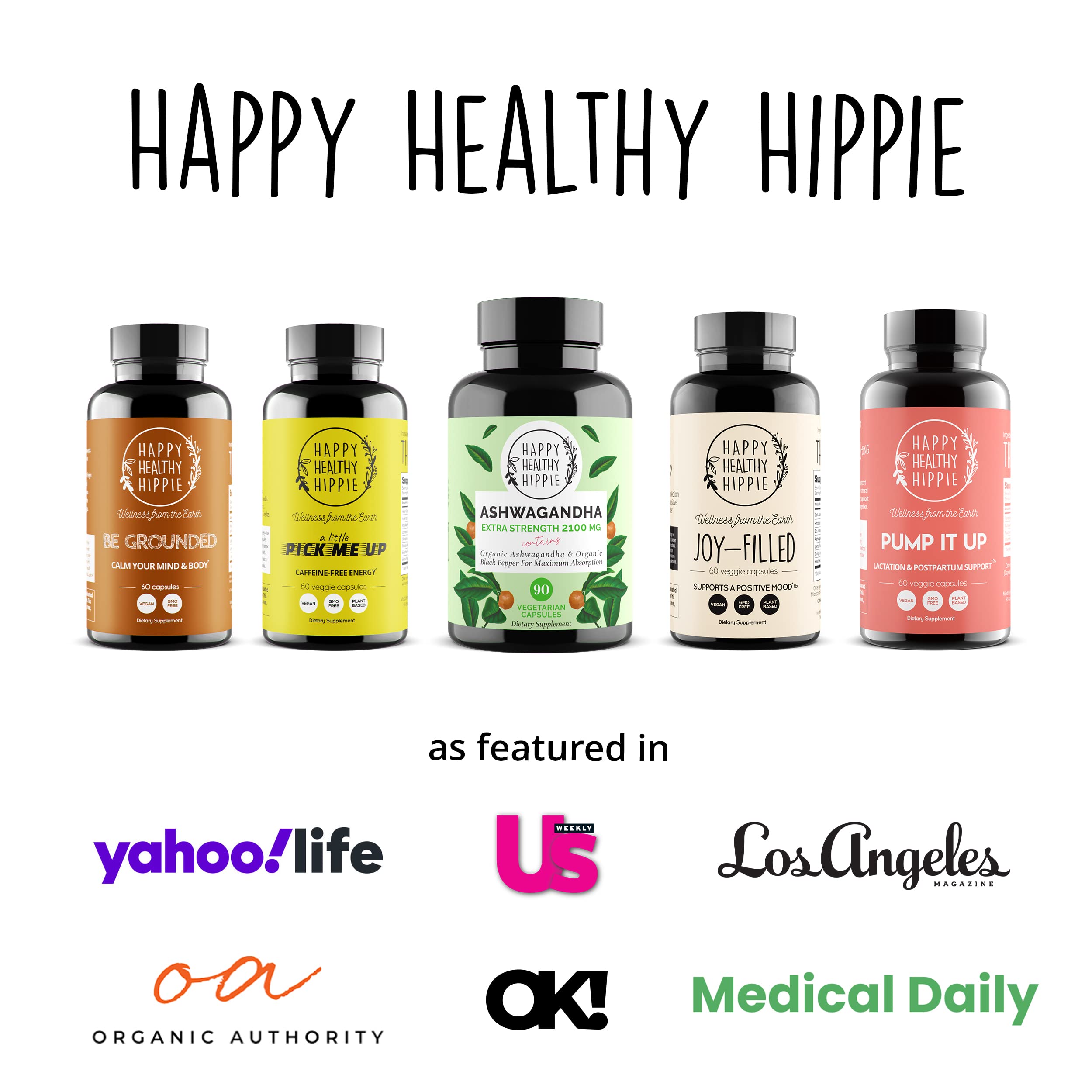 Happy Healthy Hippie etiqueta con ingredientes orgánicos para mayor transparencia