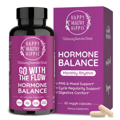 Happy Healthy Hippie frasco frontal del producto mostrando etiqueta clara y confianza