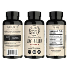 Sello GMP en envase Happy Healthy Hippie que comunica fabricación confiable