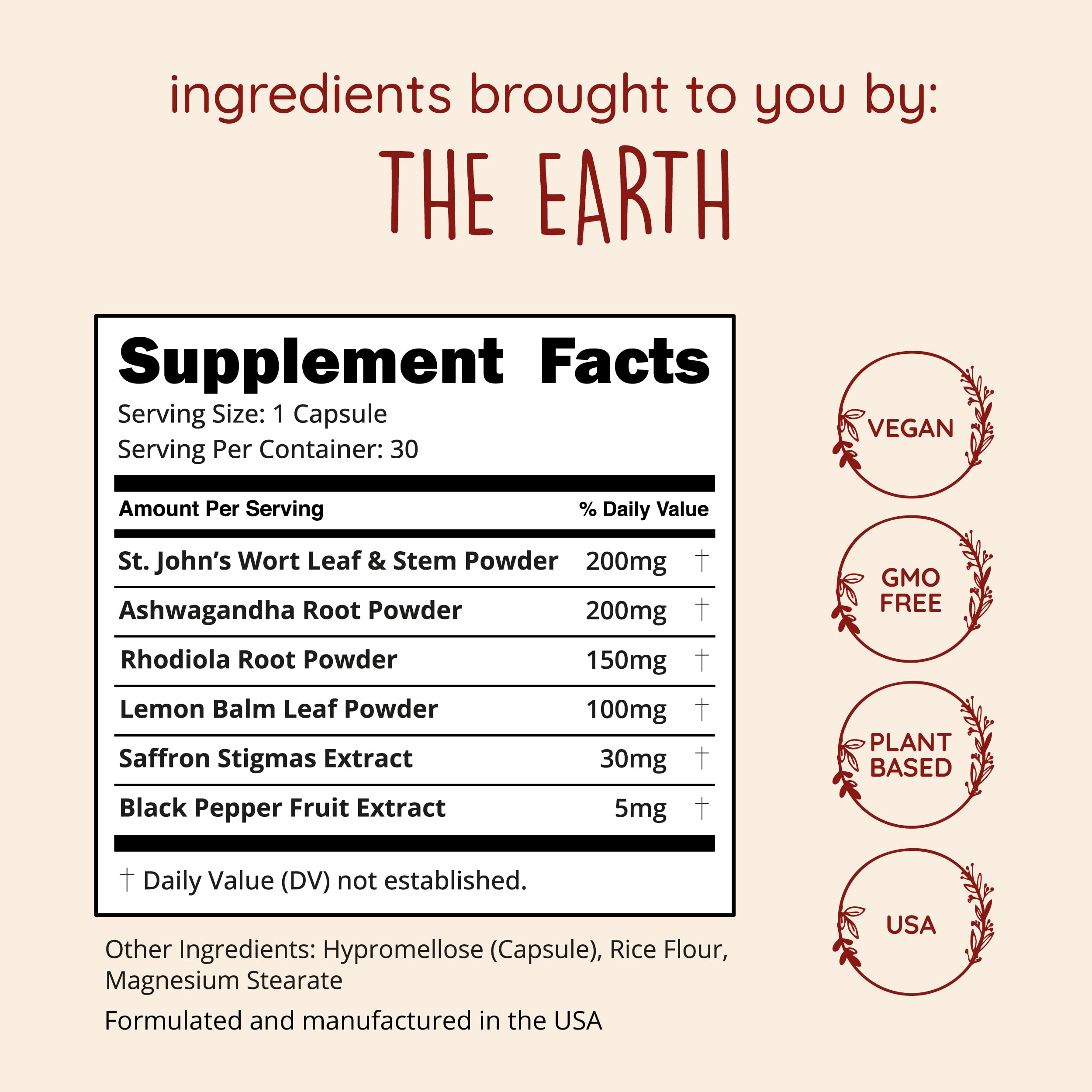 Etiqueta Happy Healthy Hippie con lista de ingredientes transparente y confianza
