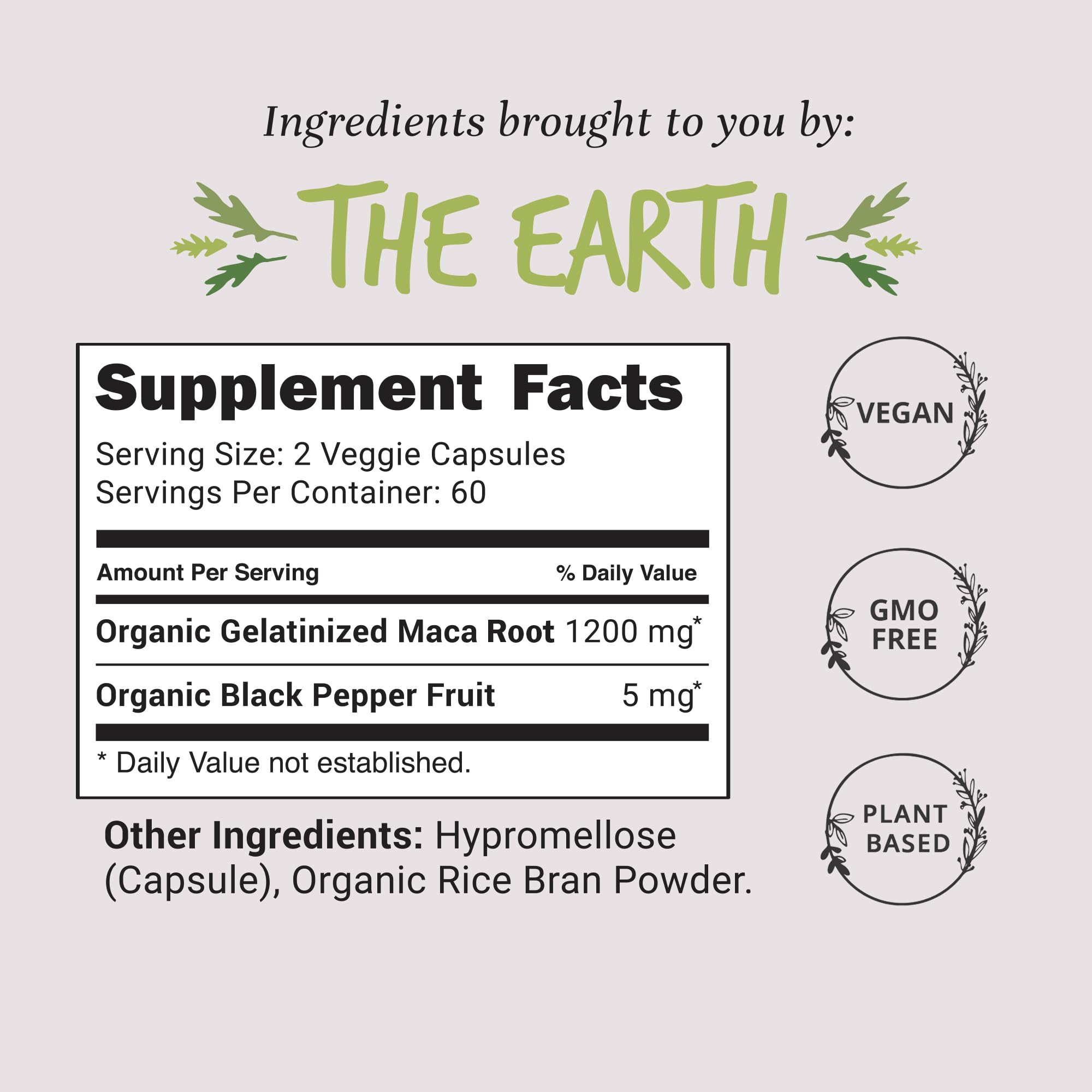 Happy Healthy Hippie macas y granos de pimienta negra enfatizando mejor absorción