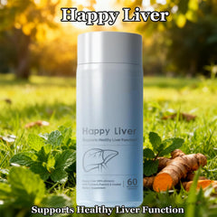 Happy Liver primer plano de cápsulas vegetales y textura para fácil ingestión