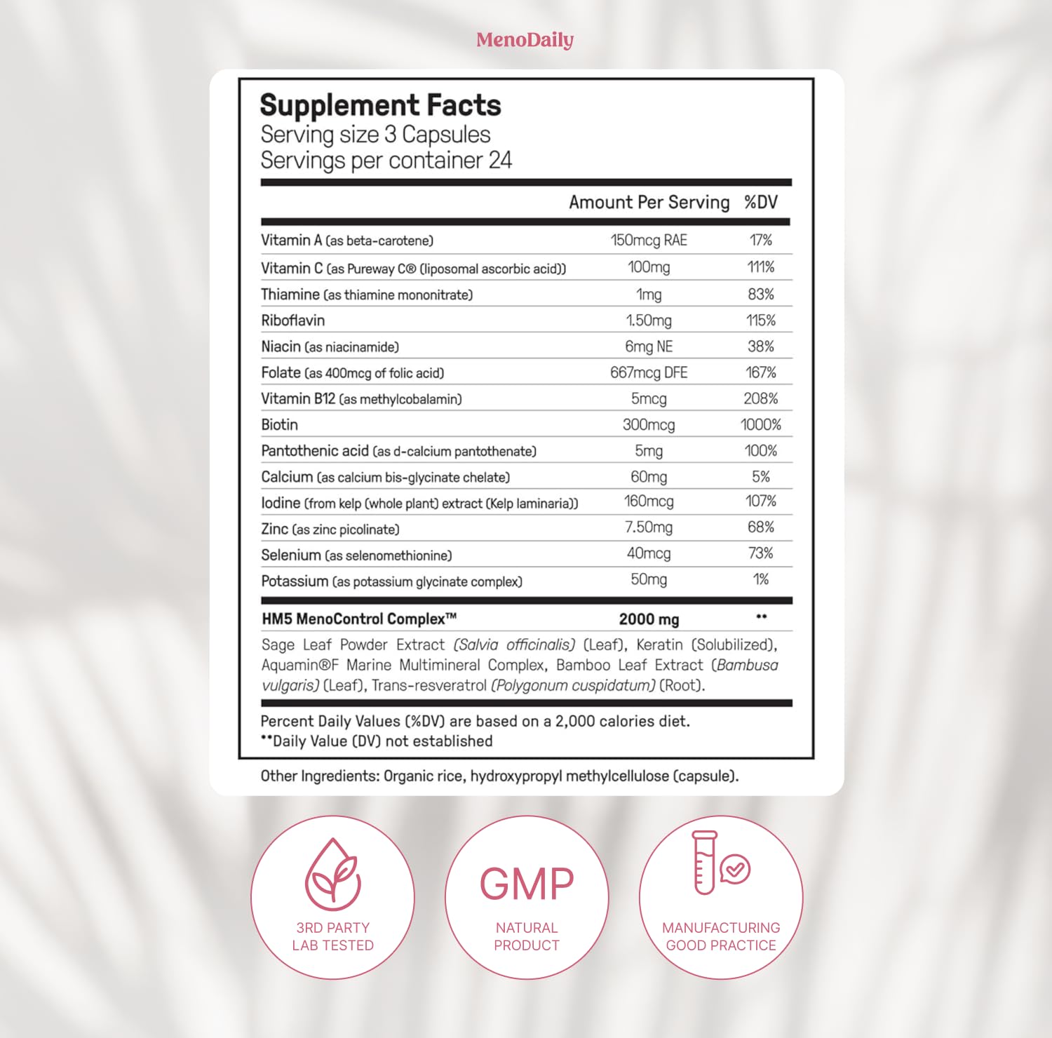 Happy Mammoth etiqueta de ingredientes mostrando transparencia y calidad